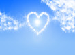 heart on the blue sky with sun