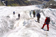 seilschaft auf dem gletscher