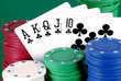 royal flush in clubs
