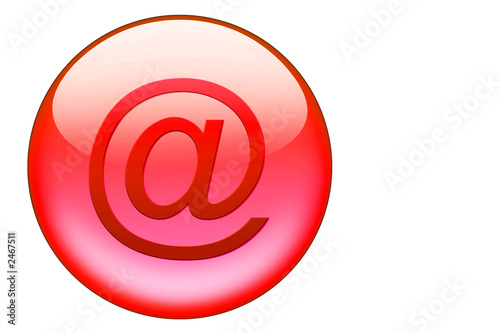 roter email glasbutton