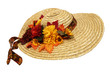 straw bonnet with flowers