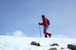 mountain tourist on snow slope mountain tourist on snow slope