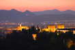 alhambra night sunset