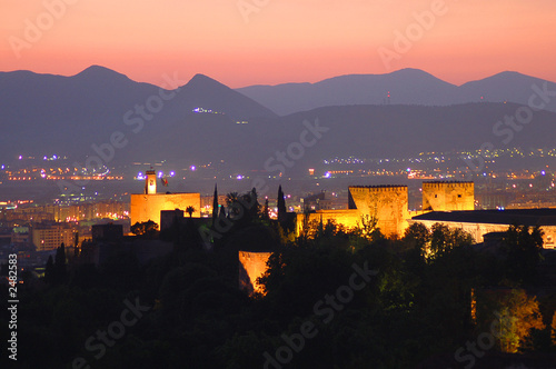 Photo: alhambra night sunset alhambra night sunset