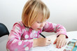 girl teach to write