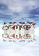 snowmen with musical instruments