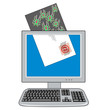 computer monitor with infected e-mail computer monitor with infected e-mail