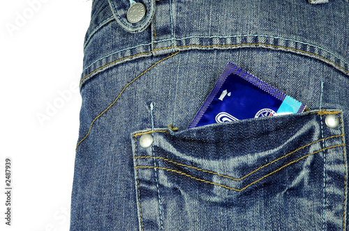 Photo: condom in a poket condom in a poket