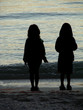 silhouetted children