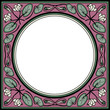 cyclamen square frame, colored