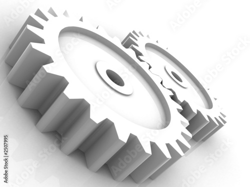 cog wheels in white