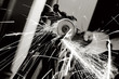 photo angle grinder in use