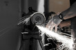 photo angle grinder in use