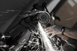 photo angle grinder in use
