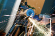 angle grinder in use