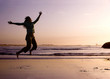 jumping on the beach