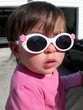 pretty baby girl with pink sun glasses