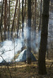 camping in the forest