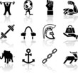  strength icon set series design elements