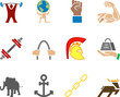 strength icon set series design elements