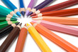 circle of colored pencils