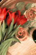tulips, wine, waterdrops tulips, wine, waterdrops