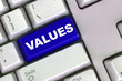keyboard with word of values
