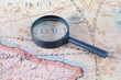 old map and magnifier