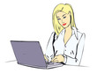 blondine am laptop
