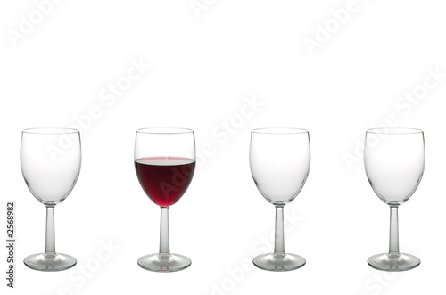 four wine glasses