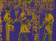 blue canvas with egyptian symbols