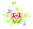 spring flower heart illustration background