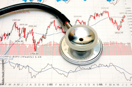 Photo: stock chart analysis - concept stock chart analysis - concept