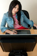 woman at desk working
