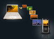 Illustration: photo transfer from laptop to mobile photo transfer from laptop to mobile