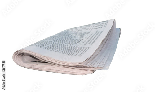 newspaper folded - isolated over white newspaper folded - isolated over white