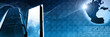 global business technology header template concept