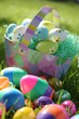 easter eggs and basket