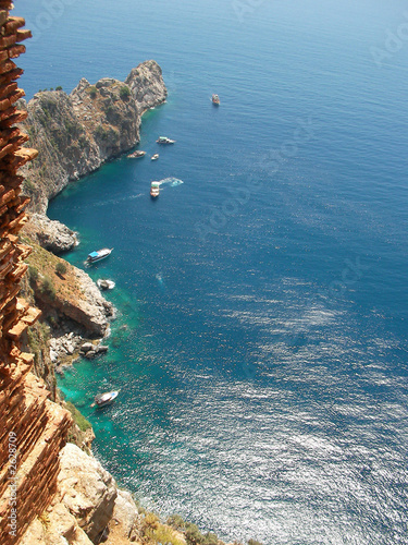 mediterranean sea and mountains near alanya (country turkey)