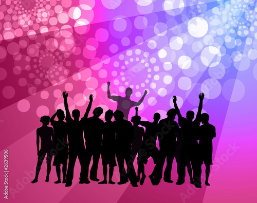 people dancing - disco atmosphere - pink & violet