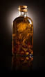bottle with oil and aromatic herbs