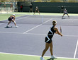 women playing doubles