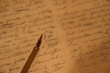 calligraphy penmanship on hand writing of a letter