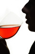 sipping from a glass
