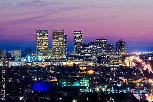 Photo: los angeles skyline at dusk. view of century city los angeles skyline at dusk. view of century city