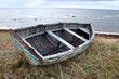 greater old boat on seacoast