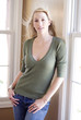 attractive young model in jeans