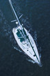 aerial view of sailboat at sea