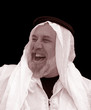 black and white portrait - the sheik laughs