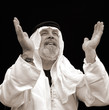 black and white portrait - the prayerful sheik